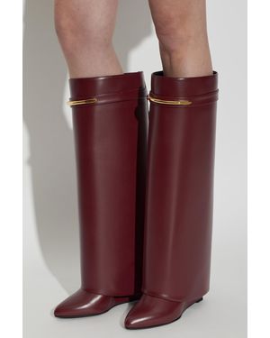Givenchy 'Shark Pinch' Leather Knee-High Boots - Red