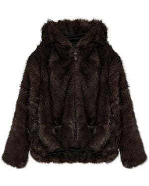 Gestuz Faux Fur Coat 'Gzvenka' - Black