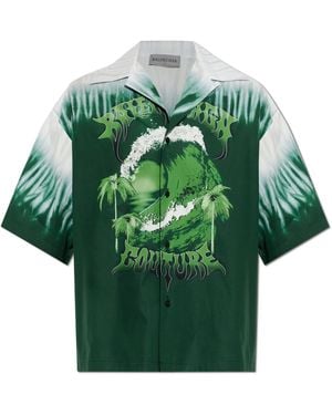 Balenciaga Short-Sleeve Shirt - Green