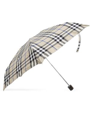 Burberry Umbrella With Check Pattern - White