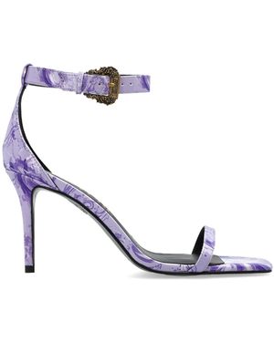 Versace Jeans Couture Heeled Sandals With 'Barocco' Print - White