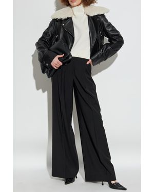 Sportmax Leather Jacket 'Toscana' - Black