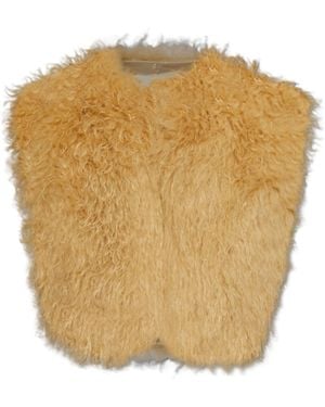 Isabel Marant "Florana" Faux Fur Vest - Yellow