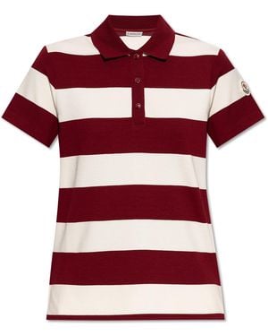 Moncler Polo With Logo - Red