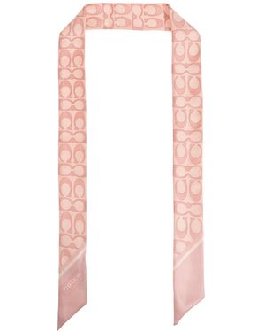 COACH Silk Scarf - White