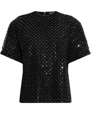 ROTATE BIRGER CHRISTENSEN Top With Sequins - Black