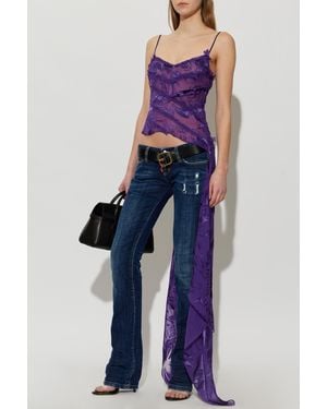 DSquared² Transparent Dress With Decorative Pattern - Blue