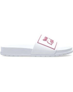Versace Jeans Couture Rubber Slides With A Raised Logo - White
