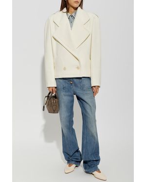 Stella McCartney Double-Breasted Wool Coat - Blue