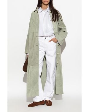 Samsøe & Samsøe Suede Coat 'Sarae' - White