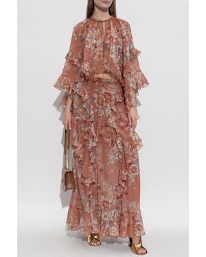 Zimmermann Top With A Floral Motif - Red