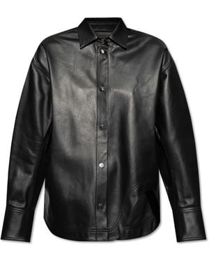 The Attico Leather Shirt - Black