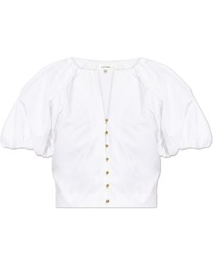 FRAME Top With Puff Sleeves - White