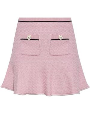 Self-Portrait Skirt With Shimmering Sequins - Pink