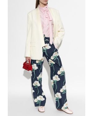 KENZO Pants With Floral Motif - White