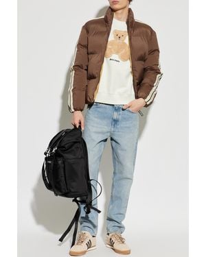 Palm Angels Insulated Jacket With Stand-Up Collar - Blue