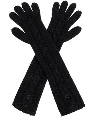 Dolce & Gabbana Long Wool Gloves - Black
