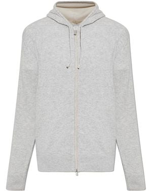 Eleventy Cashmere Cardigan With Hood - White