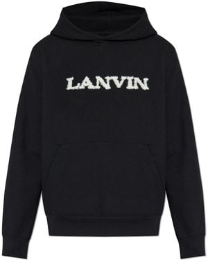 Lanvin Sweatshirt With A Logo Featuring A Special Texture - Black