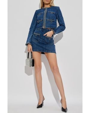 Self-Portrait Denim Jacket - Blue