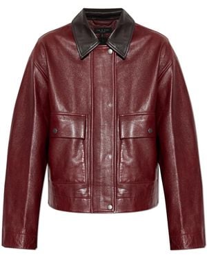 Rag & Bone Leather Jacket - Red