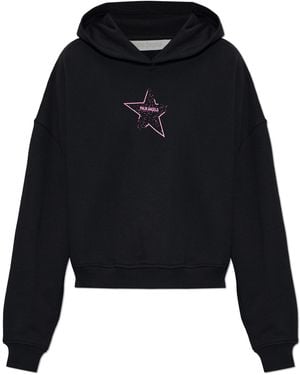 Palm Angels Printed Cotton Hoodie - Black
