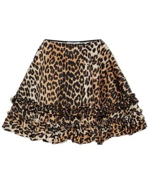 Ganni Ruffled Skirt - Brown