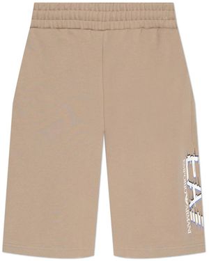 EA7 Shorts With Printed Logo - Natural