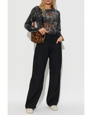 R13 Wool Pants With Pleats - Black