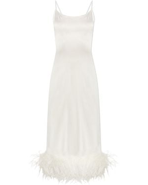 Oséree Feather Dress - White