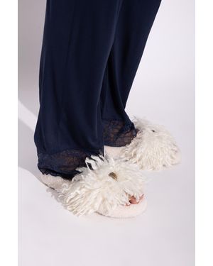 Kurt Geiger 'Meena Eagle' Shearling Slippers - Blue