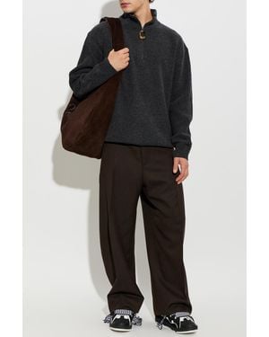 JW Anderson Sweater With A Stand-Up Collar - Black