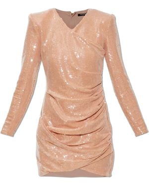 Balmain Sequin Dress With Draping - White