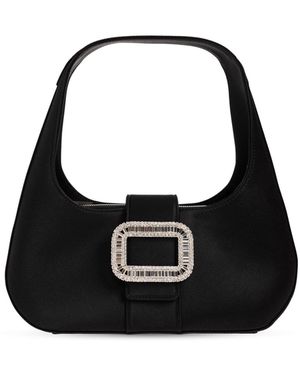 Roger Vivier Satin Shoulder Bag 'Pilgrim' - Black