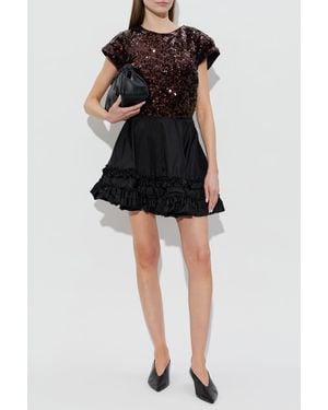 Ganni Top With An Open Back - Black