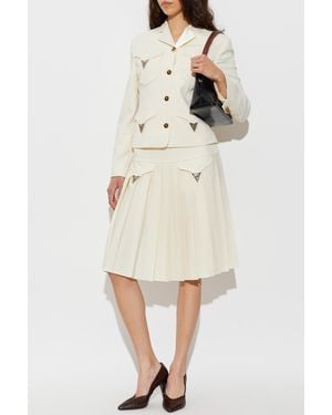 Versace Blazer With Appliqués - Natural