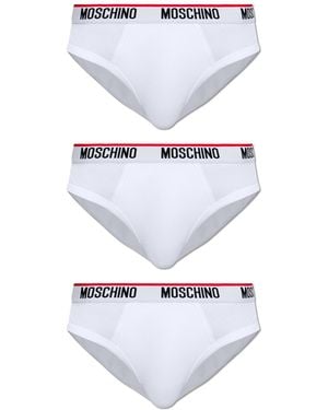 Moschino Three-Pack Of Cotton Briefs - White
