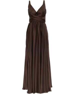 Zimmermann Silk Dress With Draping - Brown