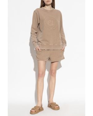 Fendi Sweatshirt With Embossed Logo - Natural