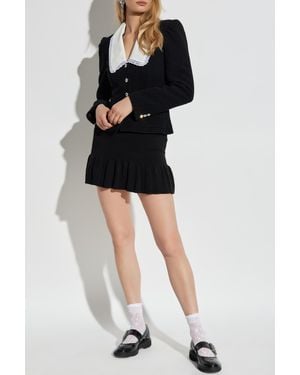 Alessandra Rich Skirt With Decorative Pockets - Black