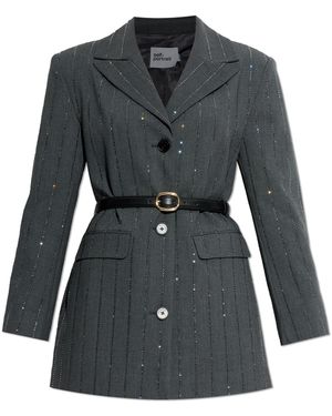 Self-Portrait Blazer With Shimmering Sequins - Black