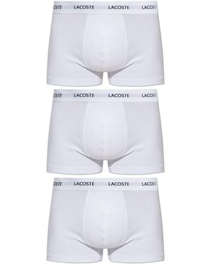 Lacoste Three-Pack Cotton Boxer Briefs - White