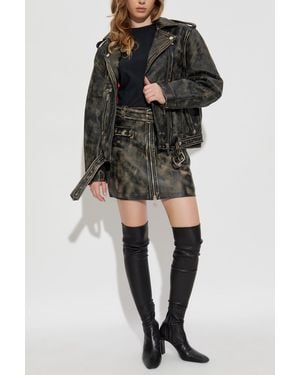 Gestuz Leather Jacket 'Gzrylee' - Black