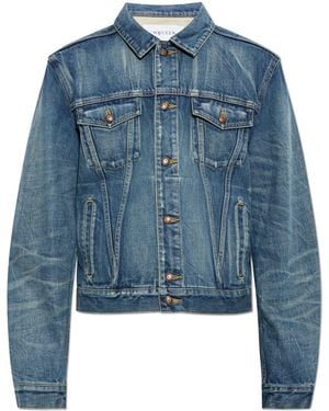 McQueen Denim Jacket With 'Vintage' Effect - Blue