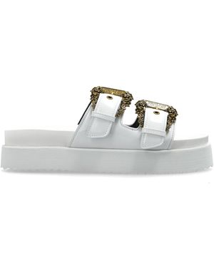 Versace Jeans Couture Platform Slides - White