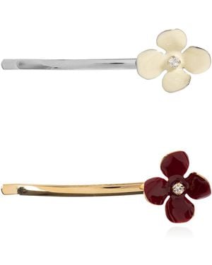 Marni Two Hair Clips - White