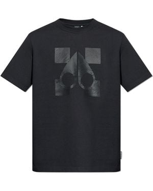 Moose Knuckles T-Shirt With Printed Logo - Black