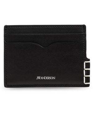 JW Anderson Leather Cardholder With Logo - Black