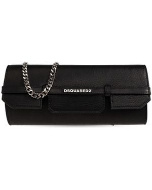 DSquared² Leather Clutch "Twin" - Black