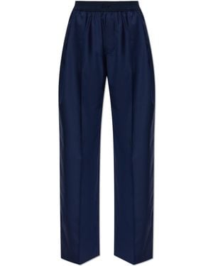 KENZO Wool Wide-Leg Trousers - Blue